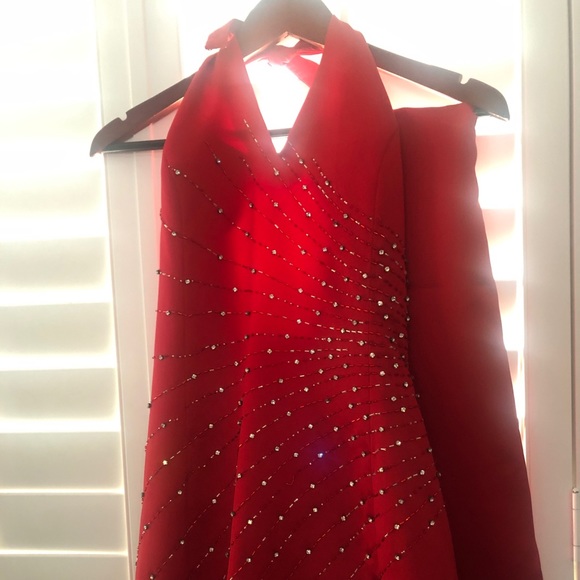 Lillie Rubin Red Gown Sz 16 - Picture 2 of 3